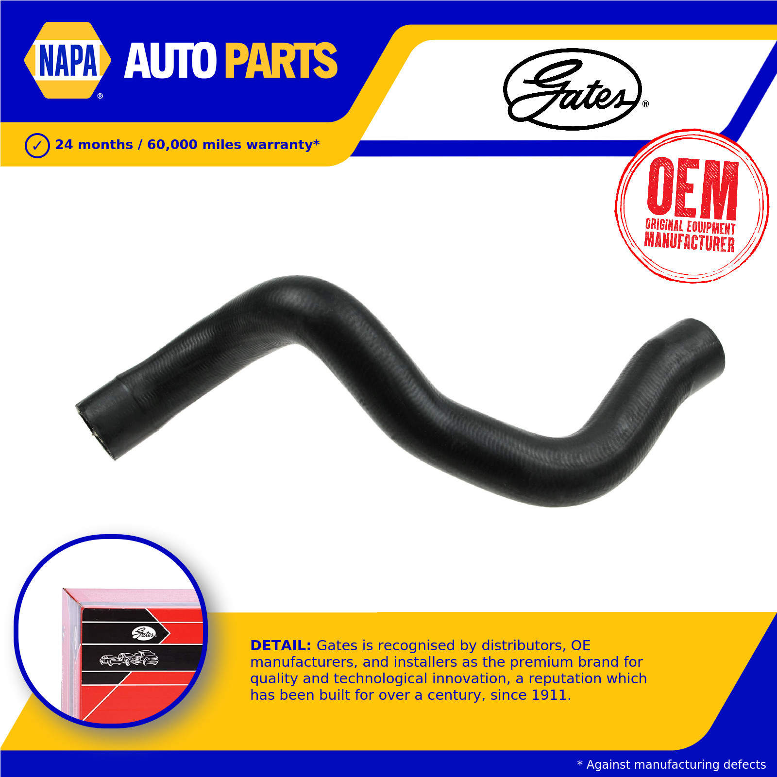 Radiator Hose fits OPEL ZAFIRA B, C 1.8 Upper 2011 on A18XEL Coolant Gates New