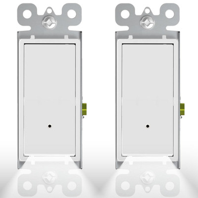 2Pack  Illuminated Light Switch-Single Pole Wall Switch with Night Light, 15A 12
