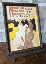Vintage Toulouse-Lautrec Moulin Rouge La Goulue Art Print Ornate Brown Frame