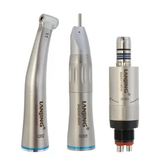 Dental Slow Low Speed Handpiece 1:1 Contra Angle Straight Air Motor 4 Hole NSK