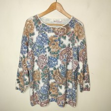 Forelli Moda Internazionale Vintage Floral Sweater 1X / 2X Made in USA Romantic