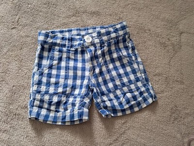 Süße Baby Sommer Shorts, blau weiß kariert, United Colors of Benetton, Gr. 80
