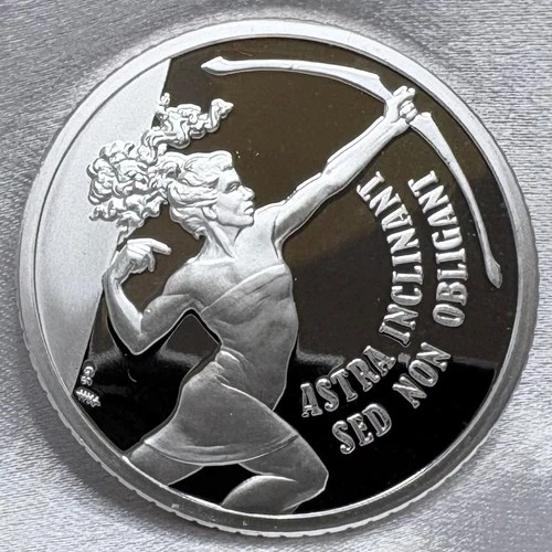 AMAZING Rare Heidi Wastweet 1oz .999 Silver "Astra Inclinant" PROOF Round [WU]