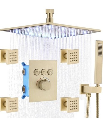 Delnet Dusche Regenduschsystem Unterputz Thermostat Brausebatterie Set 