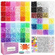 2400pcs Rainbow Pony Beads Kit - 72 Colors for Jewelry Making Crafts