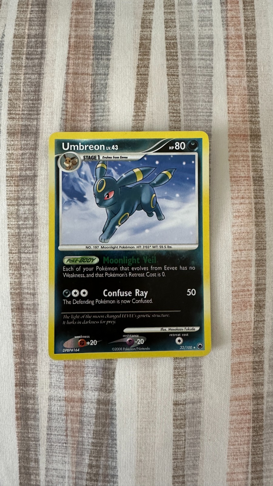 Pokémon Umbreon LV.43 32/100 Majestic Dawn Rare Reverse Holo