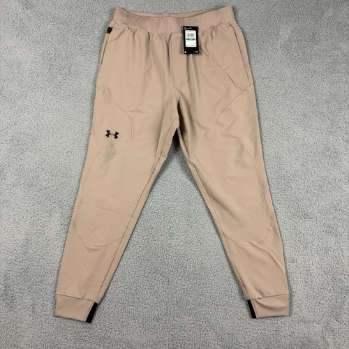 Under Armour Unstoppable Joggers Mens L Khaki Tan Training Pants 1352027-236
