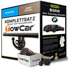 Für BMW 5er Touring Typ F11 Anhängerkupplung abnehmbar +eSatz 13pol uni. 14- Set