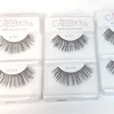 Beauty Creations Human Hair Eyelashes 3 Sets - Falsies - Black #107