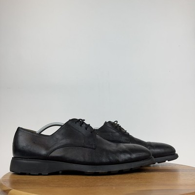 Mens Bruno Magli Comodo Black Leather Plain Toe Casual Derby Shoes Size 12 M AUC
