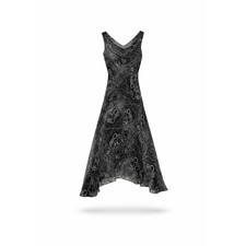 Vintage ECI Womens Sz 4 Silk Sheer Lined Dark Fairy Whimsigoth Beaded Dress Y2K