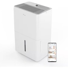 TCL - 2,000 Sq. Ft. 25 Pint Smart Dehumidifier - White...