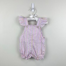 Vintage A Tiny Tots Original Pastel Plaid Ruffle Sunsuit Romper 12 Months