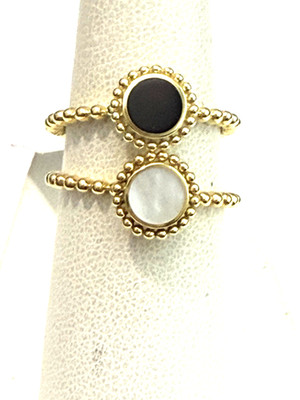 LAGOS Caviar 18K Gold White Mother of Pearl MOP Ring Size 7 NEW $1,800.00