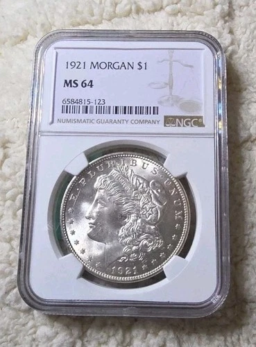 1921 Morgan Silver Dollar S$1 NGC MS64 Certified
