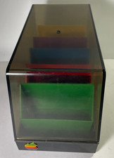 VTG 80s Apple Macintosh Floppy Disk Storage Case Organizer Rainbow Holder HTF