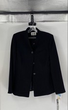 Kasper Womens Black Regular Fit Long Sleeve Single-Breasted Blazer Size 8