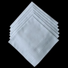 12 x Mens White Handkerchiefs Hankies Hanky Hankerchiefs Cloths cotton