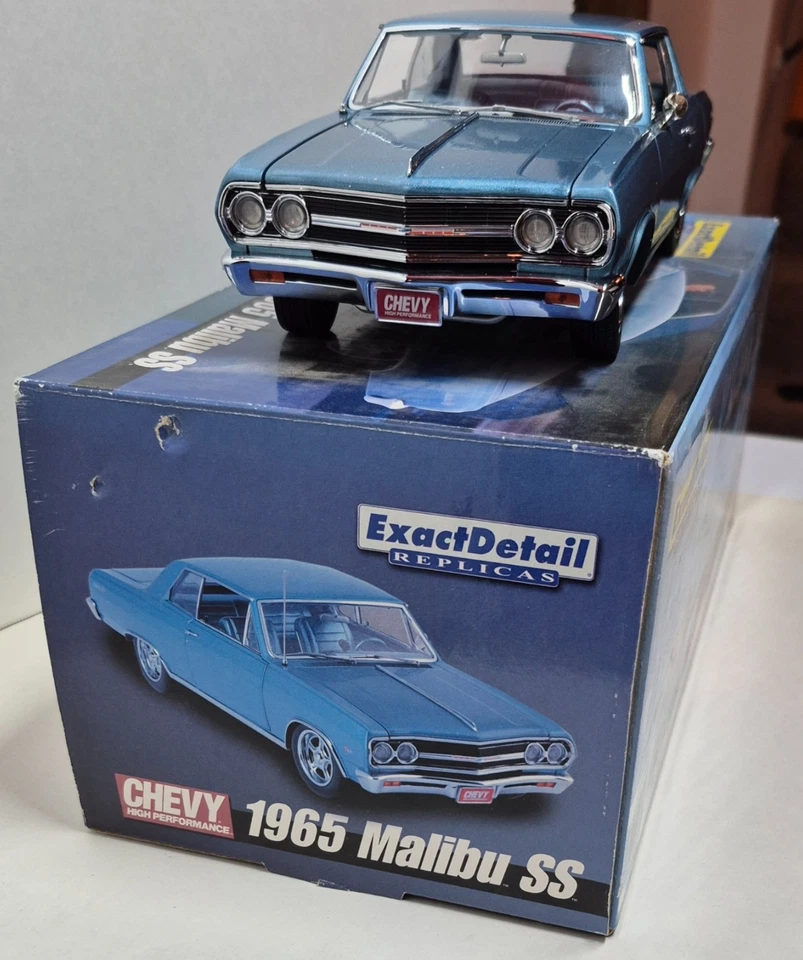 1965 Chevy Malibu SS Exact Detail Replicas 1:18 Diecast Car - Blue - Image 4 of 4
