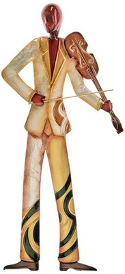 Eangee Musician Violin Player 14''H Capiz Metal Wall Decor