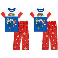 Super Mario Boys Shirt and Sleep Pants Pajama Set 2 piece Size Medium 8 Lot of 2
