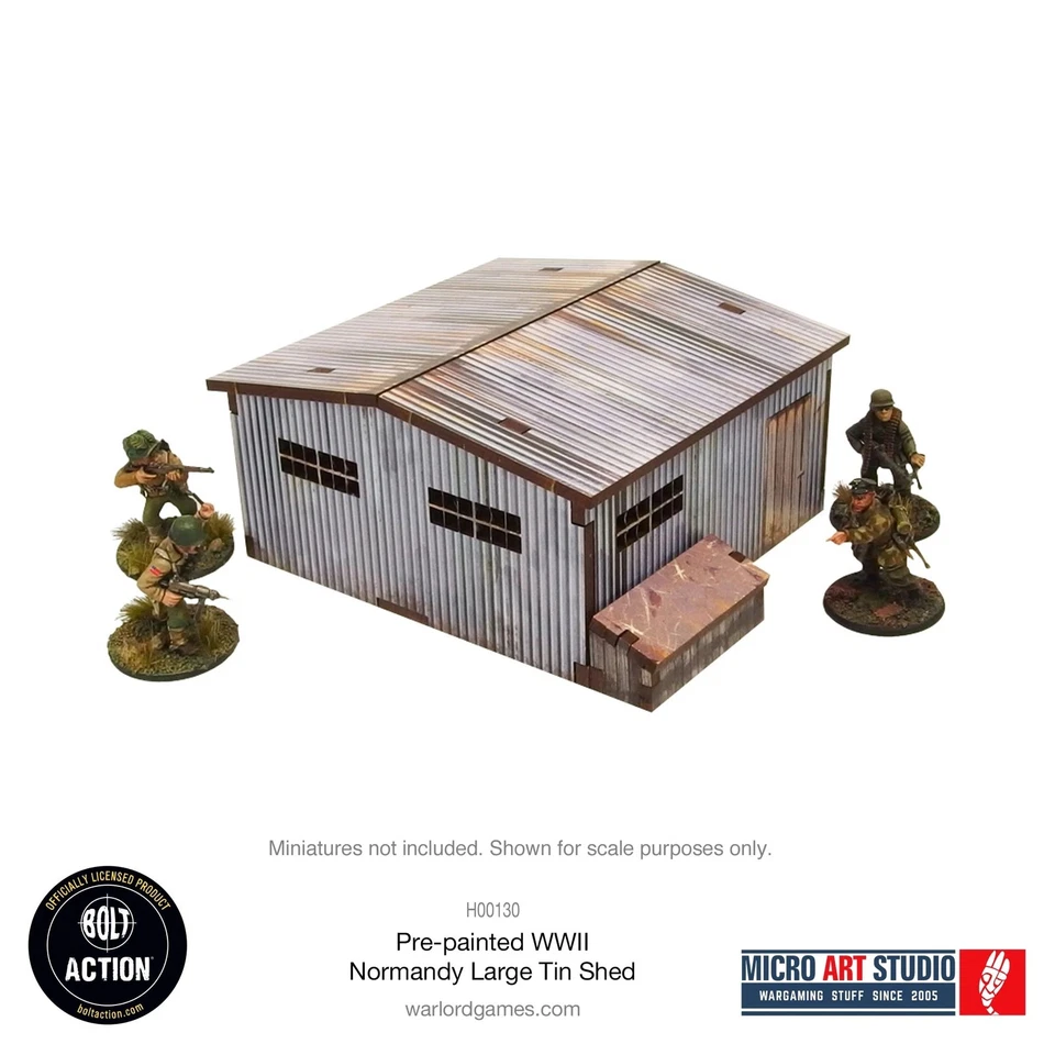 Micro Art Studio: WW2 Normandy Large Tin Shed HDF Prepainted Terrain - Image 2 of 4
