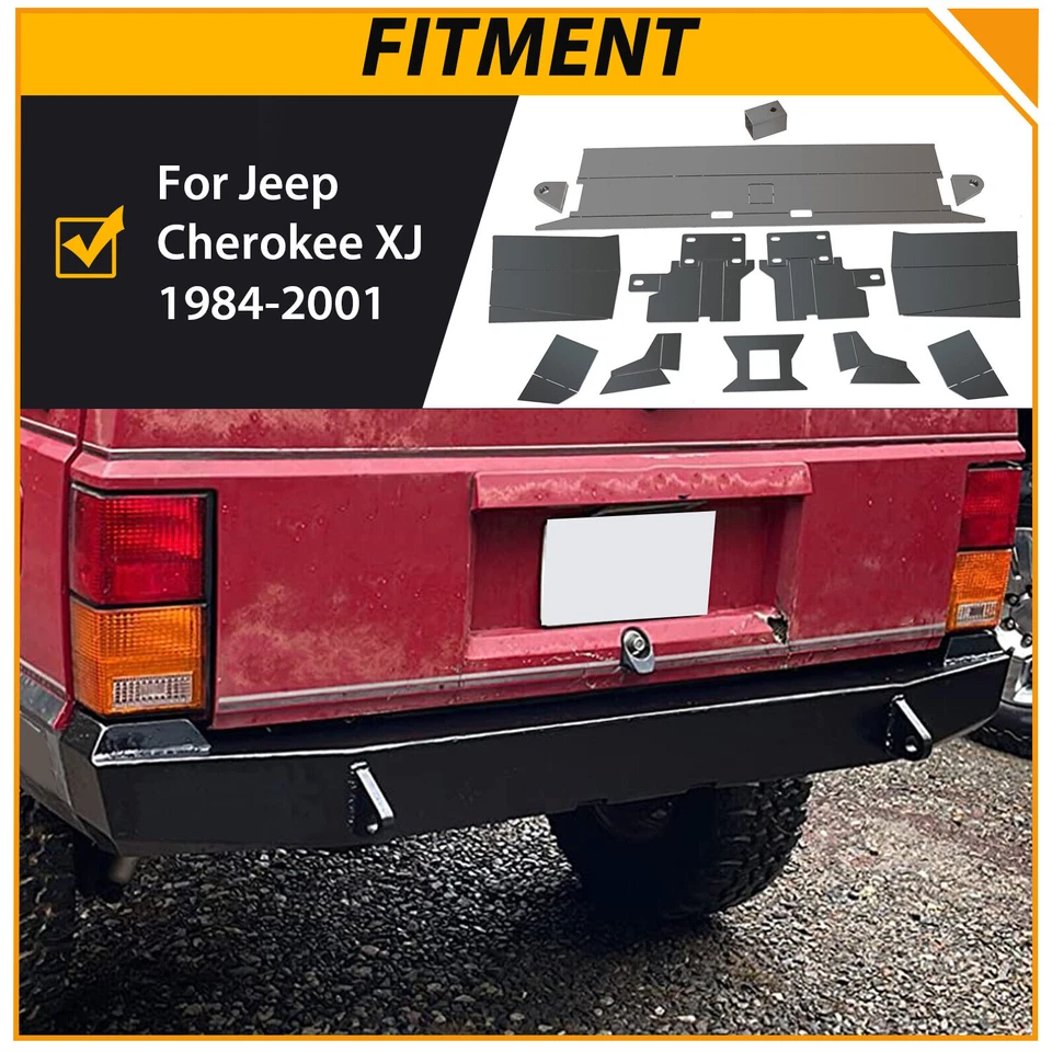 DIY Rear Bumper Complete Metal Kit Winch Bumper for 1984-2001 Jeep Cherokee XJ Foto 3 de 4