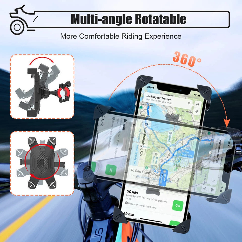 Motorcycle Bike Bicycle MTB GPS Cell Phone Holder Handlebar Mount for Samsung - Image 3 of 4