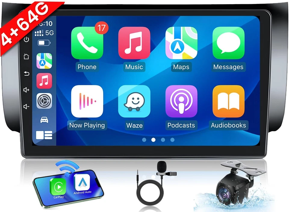 For Nissan Sentra 2013-2017 Apple CarPlay Car Radio Stereo 5G WiFi 10" 1280*800 - Image 2 of 4