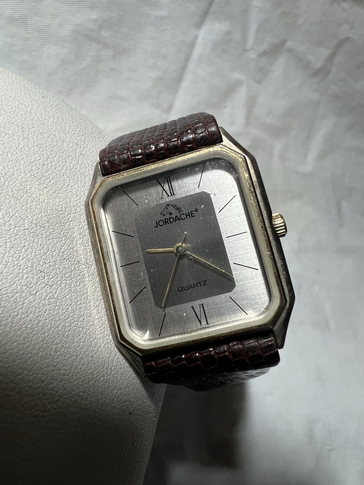 JORDACHE Vintage tank ladies watch,85501,japan, the snake leather band
