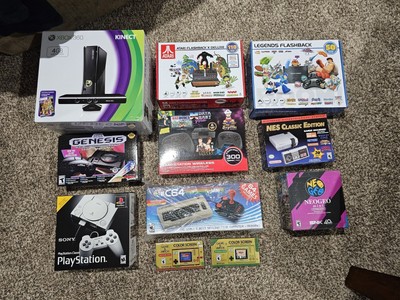Microsoft Xbox 360 4GB Gaming Console and Kinect  Plus Mini Game Consoles Lot