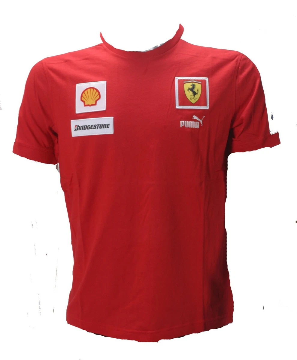 PUMA FERRARI KIMI RAIKKONEN FORMULA ONE F1 T-SHIRT RED/WHITE SIZES