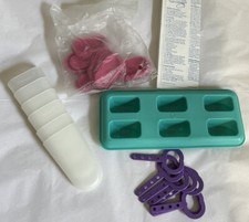 Vintage Tupperware Ice Tups Popsicle Making Set W/Recipes