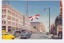 PPC Postcard CA California Hollywood Looking East Hollywood Blvd Police Show Bus
