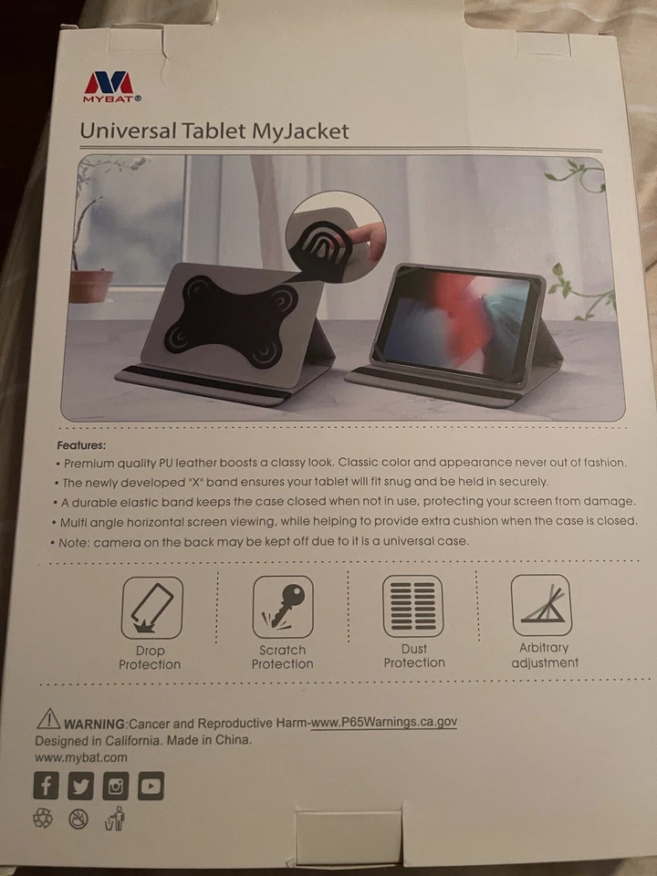 Universal Tablet case My Bat 7-8 Inch With Durable Elastic Band - Image 2 of 3