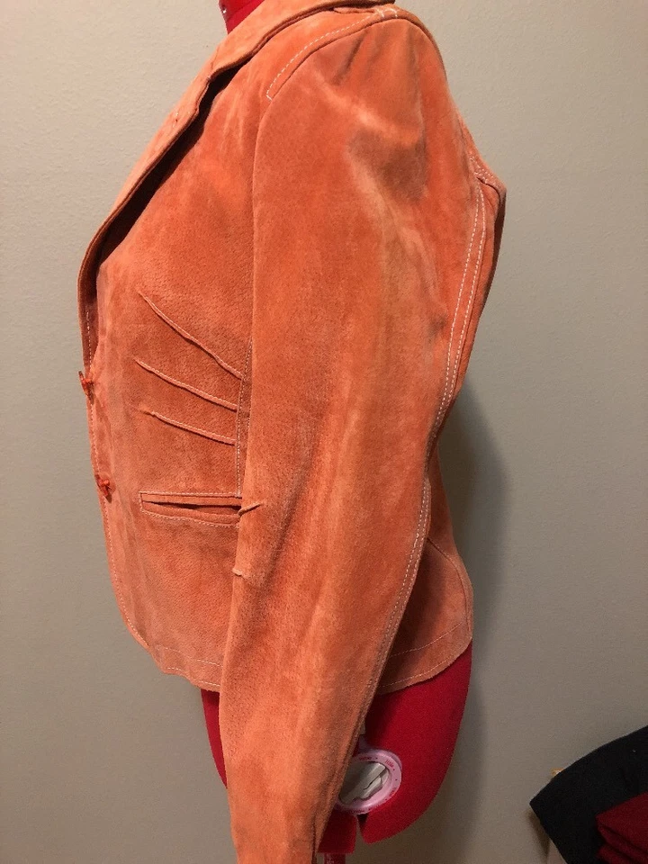 BLAZER WILSON COURO CAMURÇA LARANJA/FERRUGEM M Excelente Estado! - Imagem 3 de 4