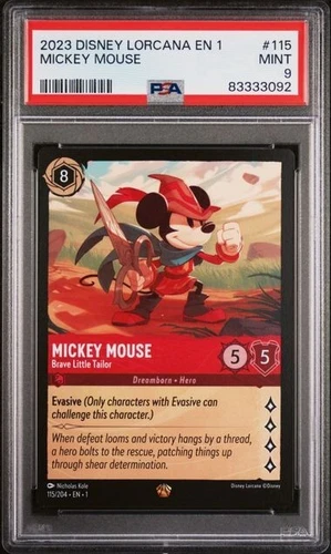 Disney Lorcana Mickey Mouse Brave Little Tailor Legendary Non Foil 115 PSA 9 2c
