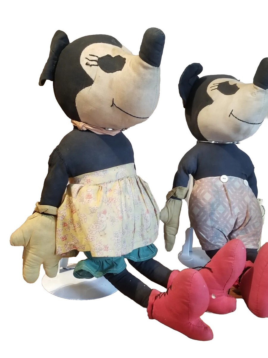 c1930's McCall No 91 MICKEY & MINNIE MOUSE Disney Stuffed