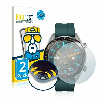 Huawei Watch GT Active , 2 x Brotect  Flex 3D Curved Full Cover Screen Protector