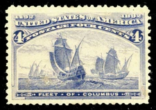 US Scott #233 Columbian Exposition 4¢ Ultramarine (1893) MLH  ***FREE SHIP****