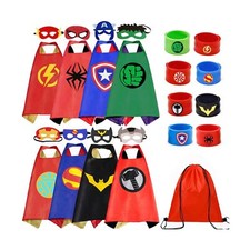 Superhero Capes Set and Wristbands Kids Costumes Halloween Christmas Cosplay ...