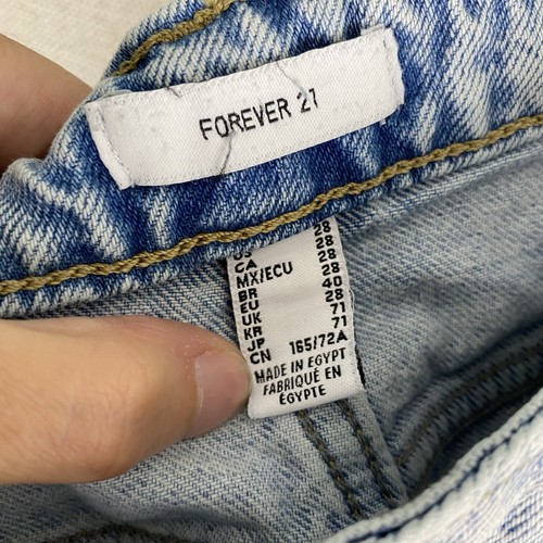 FOREVER 21 Jean Shorts Womens 28 Blue Distressed Denim Festival Boho Cut off - Picture 5 of 6