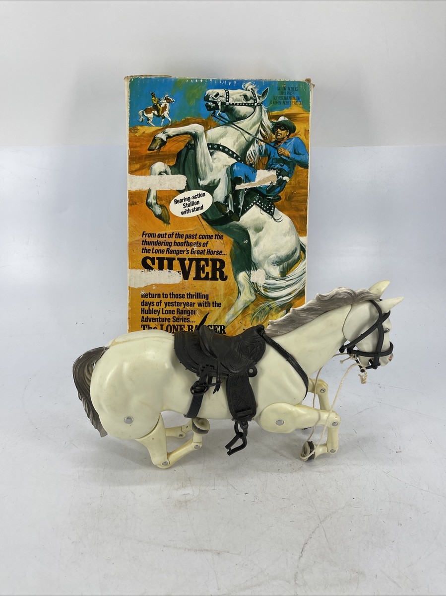 Rare Hubley SILVER Lone Ranger Rides Again Plastic Horse 23625 w