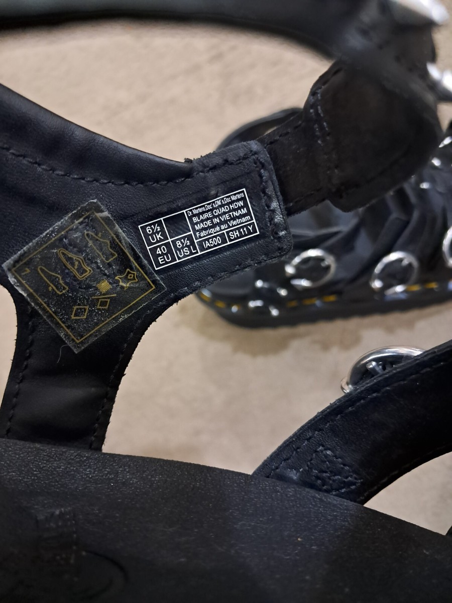 Dr Martens Blaire Piercing Black Leather Platform Sandals