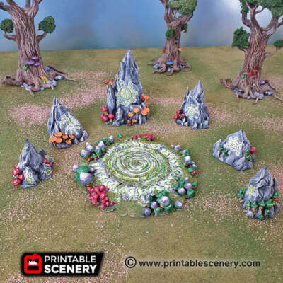 Faerie Circle - 15mm 28mm 32mm Clorehaven and Goblin Grotto Wargaming Terrain Sc
