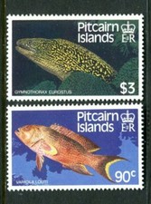 1988 Pitcairn Islands Fish Definitives - MUH Set of 2 Stamps