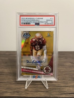2023 Bowman U Chrome #71 Donovan Ezeiruaku Autographs Gold Refractor /50
