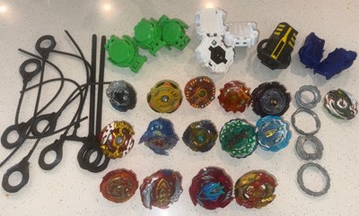 Beyblade Burst Turbo Lot w/ Launchers Ripcords Parts Valtryek Spriggan