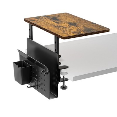 Desk Extender, Clamp On Desk Shelf Organizer, with Side Storage Steel Frame &...