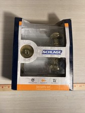 Damaged Box - SCHLAGE Keyed Entry PLYMOUTH Knob Deadbolt Combo Security Set FB50